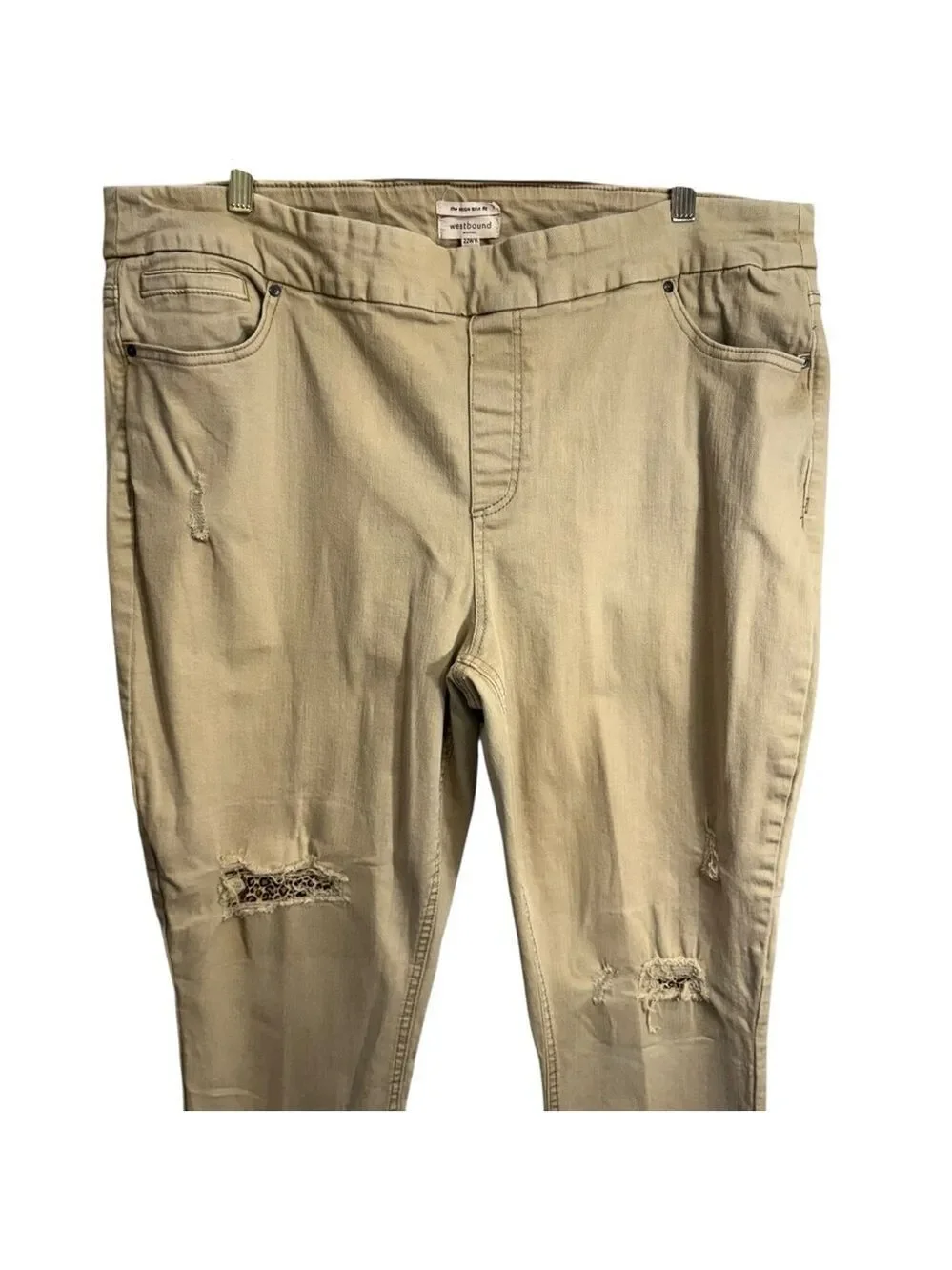 Westbound Jeans Size 22WR‎ Khaki Distressed